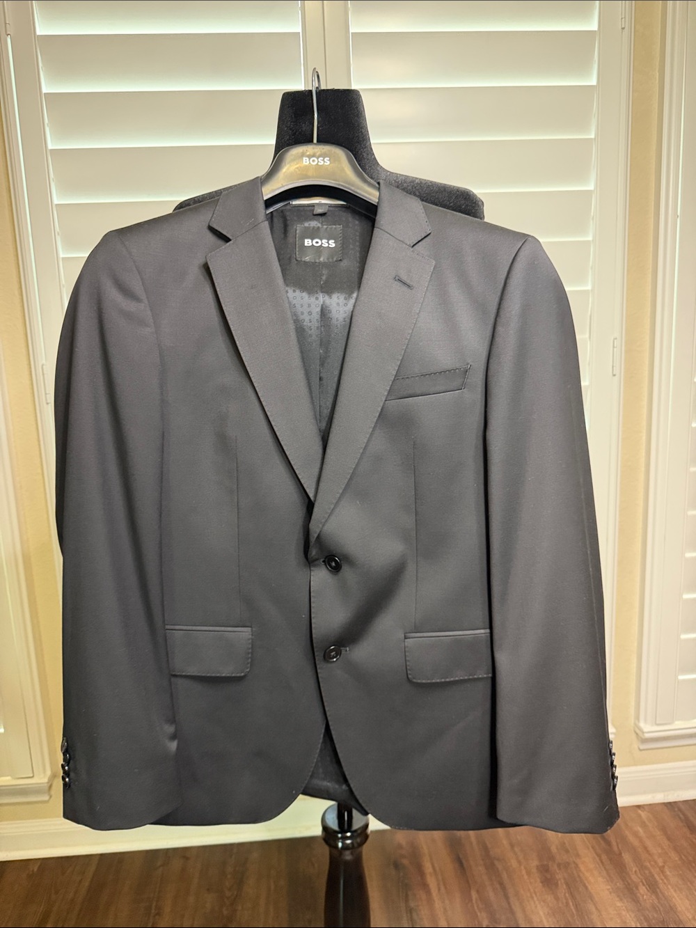 Boss Black 38 R Slim Two-Button Notch-Lapel Suit Jacket (never worn)